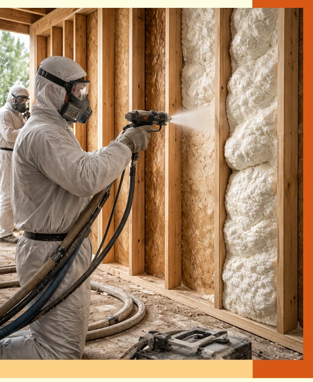 Утепление каркасного дома ППУ в Южно-Сахалинске от 2893 руб./м2 — работа под ключ | ТепломастерЮжн