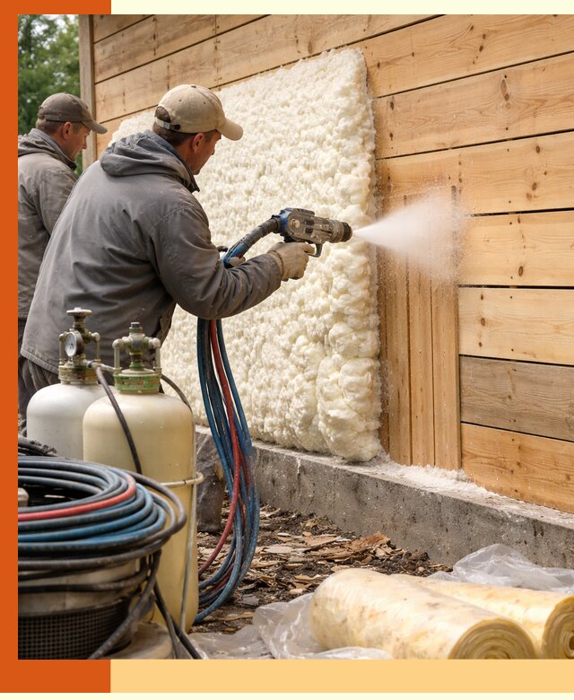 Утепление деревянного дома пенополиуретаном в Южно-Сахалинске