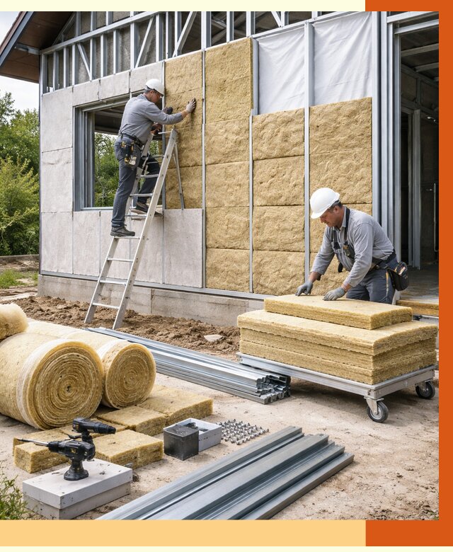 Утепление дома из ЛСТК в Южно-Сахалинске от 5372 руб./м² — профессионально | ТепломастерЮжн