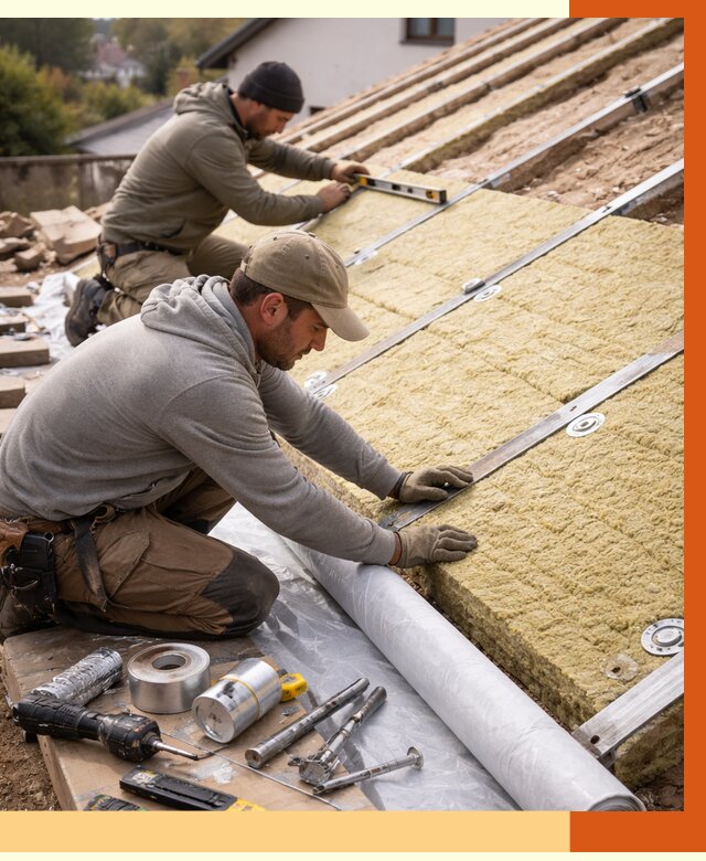 Утепление крыши снаружи в Южно-Сахалинске под ключ от 1240 руб./м2 | ТепломастерЮжн