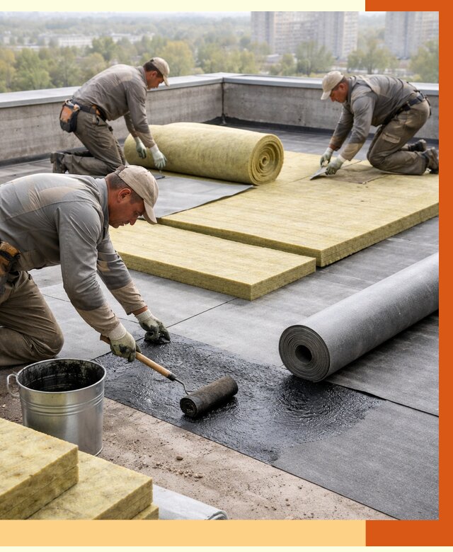 Утепление плоской крыши в Южно-Сахалинске от 7438 руб./м2 под ключ | ТепломастерЮжн