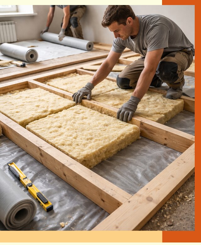 Утепление деревянного пола в Южно-Сахалинске от 1550 руб./м2 под ключ | ТепломастерЮжн