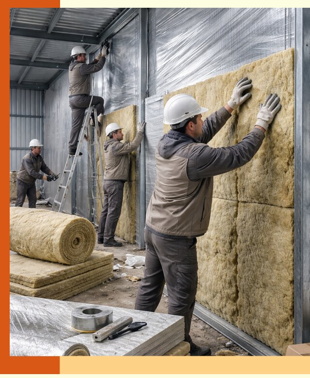 Утепление металлического склада в Южно-Сахалинске: теплоизоляция и герметизация