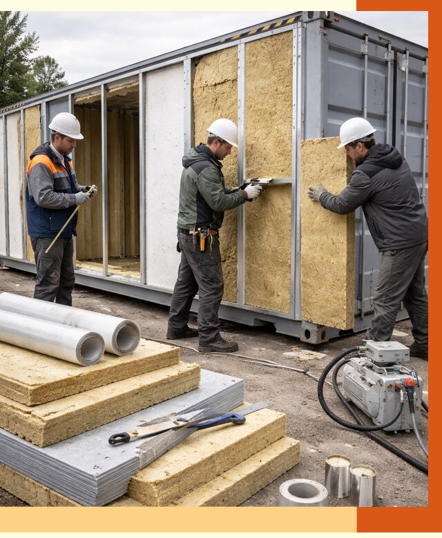 Утепление морского контейнера в Южно-Сахалинске от 3874 руб. под ключ | ТепломастерЮжн