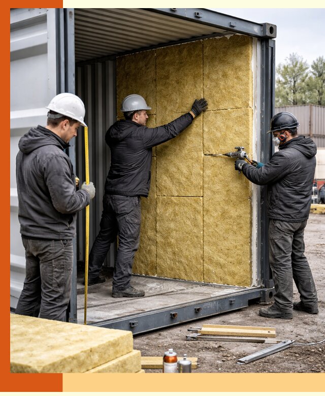 Утепление морского контейнера в Южно-Сахалинске: надежная теплоизоляция и защита