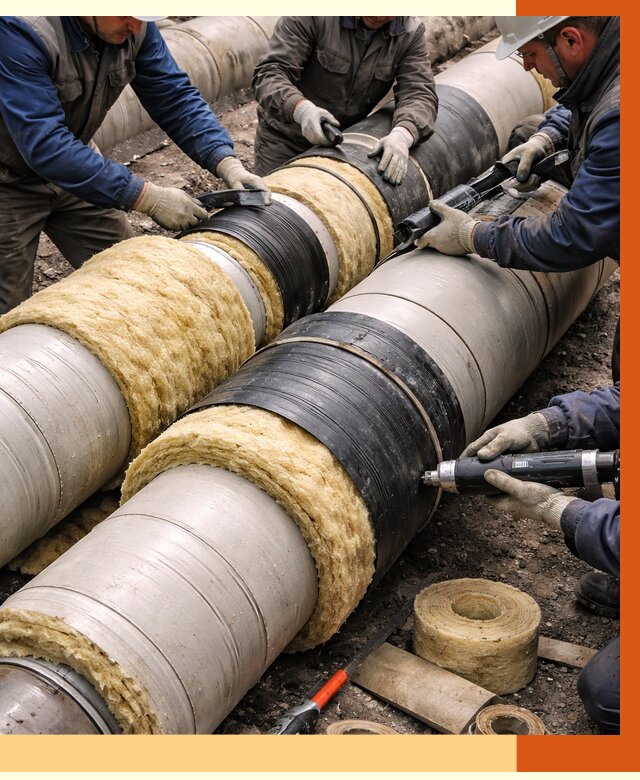 Утепление трубопровода в Южно-Сахалинске под ключ от 1911 руб. — надежно и выгодно | ТепломастерЮжн