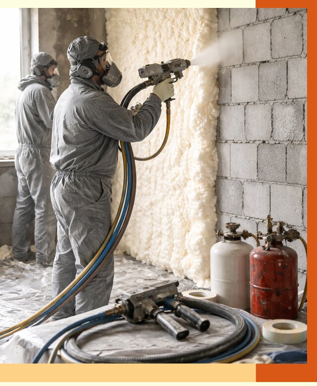 Утепление блочной стены ППУ в Южно-Сахалинске от 4391 руб./м² — ТепломастерЮжн