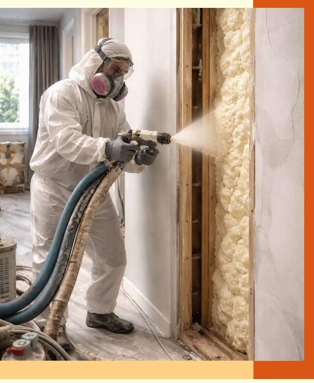 Межстеновое утепление ППУ в Южно-Сахалинске от 2841 руб/м2 — межстенное утепление под ключ | ТепломастерЮжн