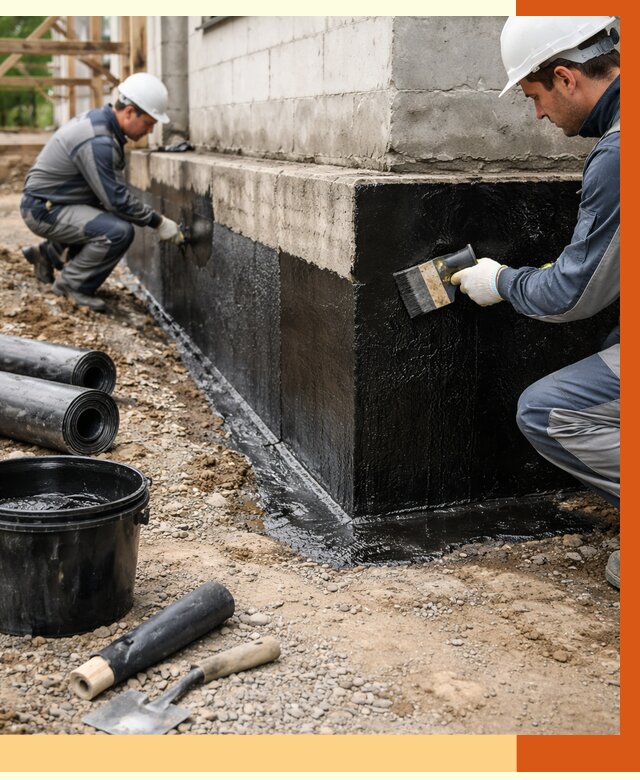 Гидроизоляция фундамента в Южно-Сахалинске от 1291 руб. — профессионально, под ключ | ТепломастерЮжн