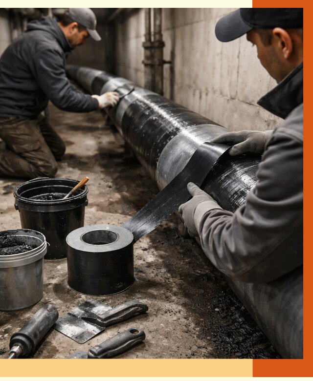 Гидроизоляция труб в Южно-Сахалинске от 2583 руб. — профессиональная герметизация | ТепломастерЮжн